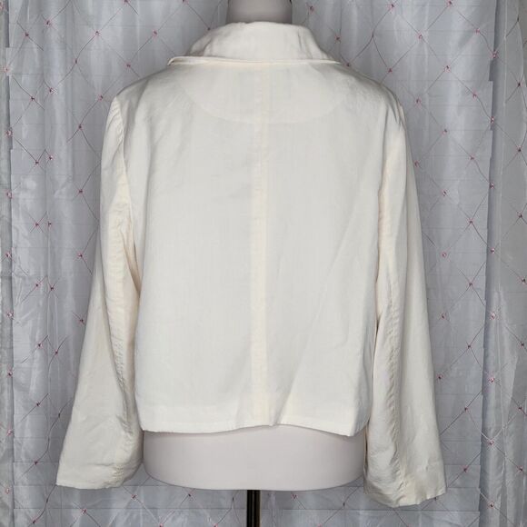 Banana Republic Cream Cropped Blazer Workcore Careercore Job Corporate Size 14 - Picture 3 of 8